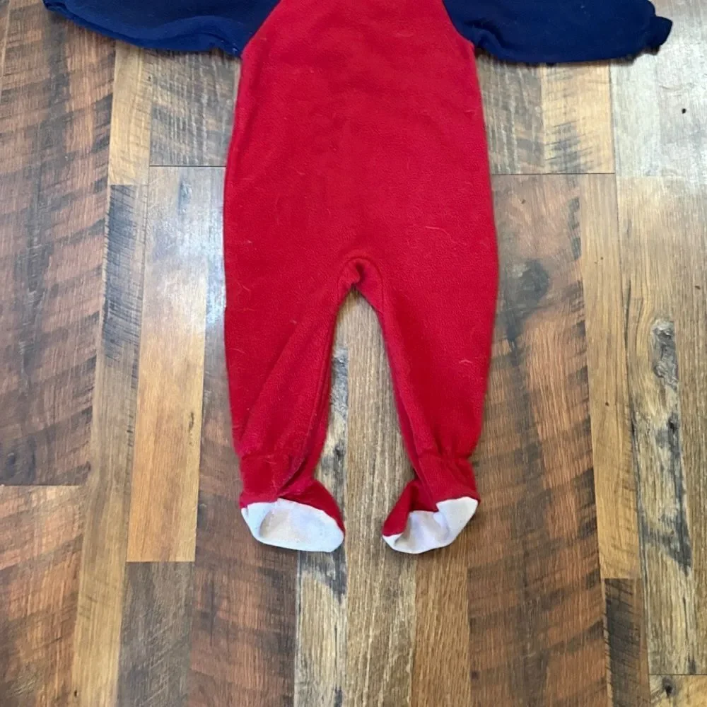 Vintage Absorba Red Toddler One Piece fuzzy